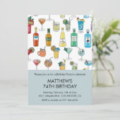 Invitation Cocktail moderne Boissons Contemporain 74e anniver (Debout devant)