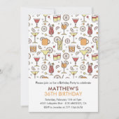 Invitation Cocktail moderne Champagne 36e anniversaire (Devant)