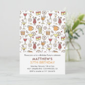 Invitation Cocktail moderne Champagne 37e anniversaire (Debout devant)