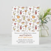 Invitation Cocktail Moderne Champagne 41e anniversaire (Debout devant)