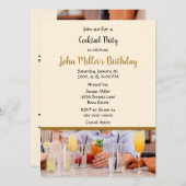 Invitation Cocktail moderne fête d'anniversaire (Devant / Derrière)
