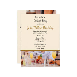 Invitation Cocktail moderne fête d'anniversaire