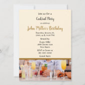 Invitation Cocktail moderne fête d'anniversaire (Devant)