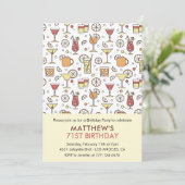 Invitation Cocktail Motif Retro Champagne 71e anniversaire (Debout devant)