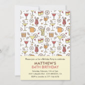 Invitation Cocktail Motif Retro Champagne 84e anniversaire (Devant)