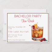 Invitation Cocktail Old Fashioned de soirée de célibataire / (Devant)