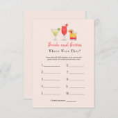 Invitation Cocktail "Où étaient-ils" Jeu de douche nuptiale (Devant / Derrière)