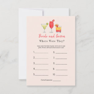 Invitation Cocktail "Où étaient-ils" Jeu de douche nuptiale