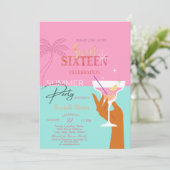 Invitation Cocktail Palm Summer Sweet 16 Party (Debout devant)