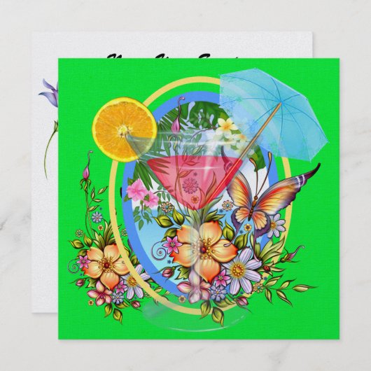 Invitation Cocktail Paradise Beach - SRF (Devant / Derrière)