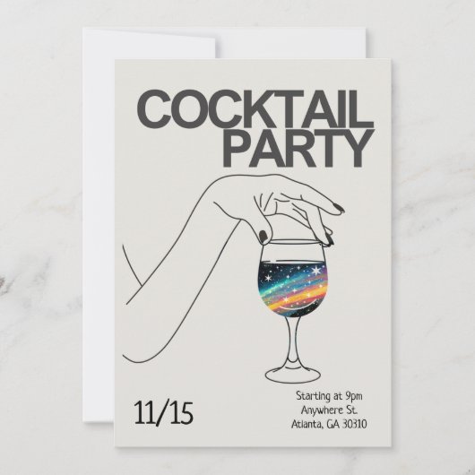 Invitation Cocktail Party Invitation personnalisé (Devant)