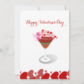 Invitation Cocktail Party Love Valentine Sweeping Hearts mign (Dos)