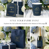 Invitation Cocktail Party Navy Gold 80th Birthday