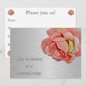 Invitation Cocktail Party Rose & Chrome (Devant / Derrière)