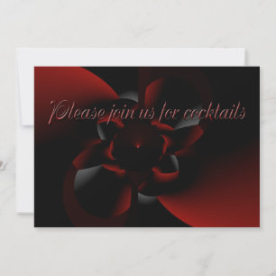 Invitation Cocktail Party - Rouge et Noir moderne