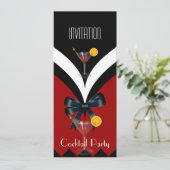 Invitation Cocktail Party Rouge Noir Blanc Cravate (Debout devant)