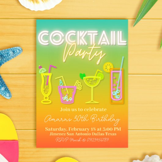 Invitation Cocktail Party - Tropical