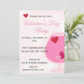 Invitation Cocktail Pink Heart pour la Saint-Valentin (Debout devant)