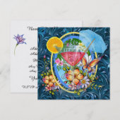 Invitation Cocktail Plage Paradisiaque (Devant / Derrière)