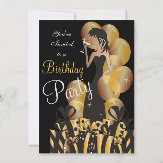 Invitation Cocktail pour une fête d'anniversaire ou d'enterre (Devant)