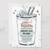 Invitation Cocktail retro boisson à thème simple 40e annivers (Devant)