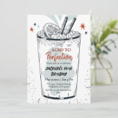 Invitation Cocktail retro boisson à thème simple 50e annivers (Debout devant)