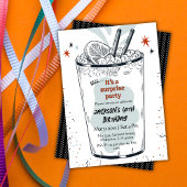 Invitation Cocktail retro boisson thème 40ème anniversaire su