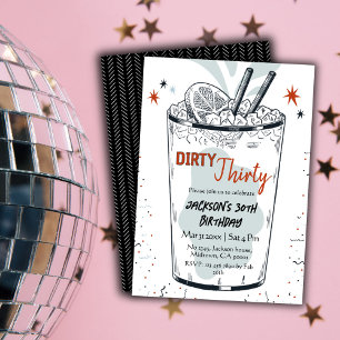 Invitation Cocktail retro boisson thème élégant 30e anniversa