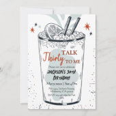 Invitation Cocktail retro boisson thème élégant 30e anniversa (Devant)