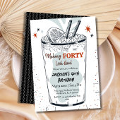 Invitation Cocktail retro boisson thème élégant 40e anniversa