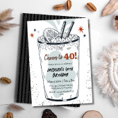 Invitation Cocktail retro boisson thème élégant 40e anniversa