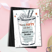 Invitation Cocktail retro boisson thème élégant 50e anniversa