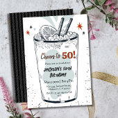 Invitation Cocktail retro boisson thème élégant 50e anniversa
