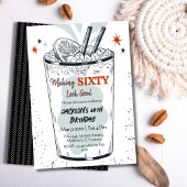 Invitation Cocktail retro boisson thème élégant 60e anniversa