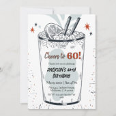 Invitation Cocktail retro boisson thème élégant 60e anniversa (Devant)