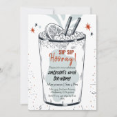 Invitation Cocktail retro boisson thème élégant 60e anniversa (Devant)
