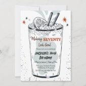 Invitation Cocktail retro boisson thème élégant 70e anniversa (Devant)