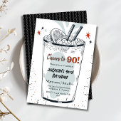Invitation Cocktail retro boisson thème élégant 90e anniversa