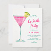 Invitation Cocktail rose (Devant)