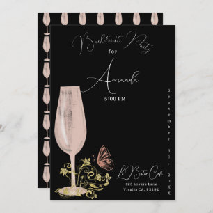 Invitation Cocktail rose Bachelorette Party
