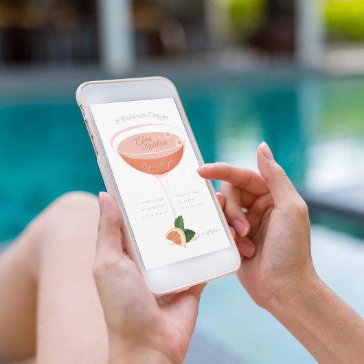 Invitation Cocktail rose Bachelorette Party