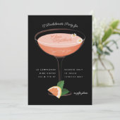 Invitation Cocktail rose Bachelorette Party (Debout devant)