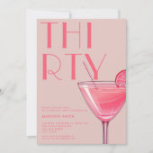 Invitation Cocktail rose moderne 30e anniversaire (Devant)