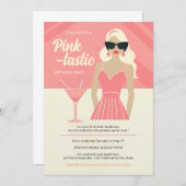 Invitation Cocktail rose-tastic fête d'anniversaire (Devant / Derrière)