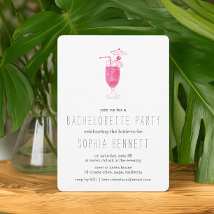 Invitation Cocktail rose tropical Bachelorette Party