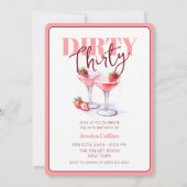 Invitation Cocktail rouge rose 30e fête d'anniversaire (Devant)