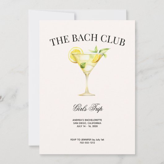 Invitation Cocktail Social Club Lemon Bach Itinéraire et (Devant)