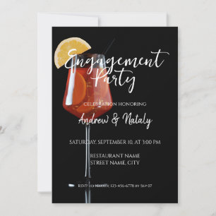 Invitation cocktail Spritz en noir