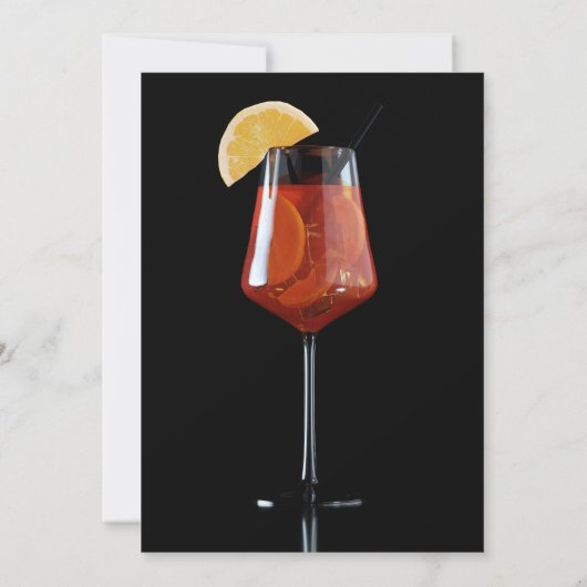 Invitation Cocktail Spritz sur fond noir (Dos)