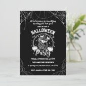 Invitation Cocktail squelette éffrayant Halloween pour adulte (Debout devant)